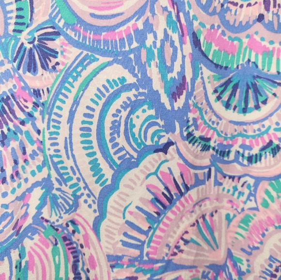 Lilly Pulitzer Sophie Dress Happy as a Clam Ruffle Sleeve Green Pink Size Small - Picture 2 of 8